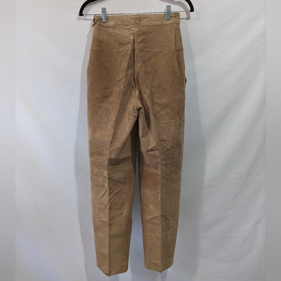 Vintage Tan Leather High Rise Giorgio St Angelo Pants/Trousers Size Small - Picture 8 of 10